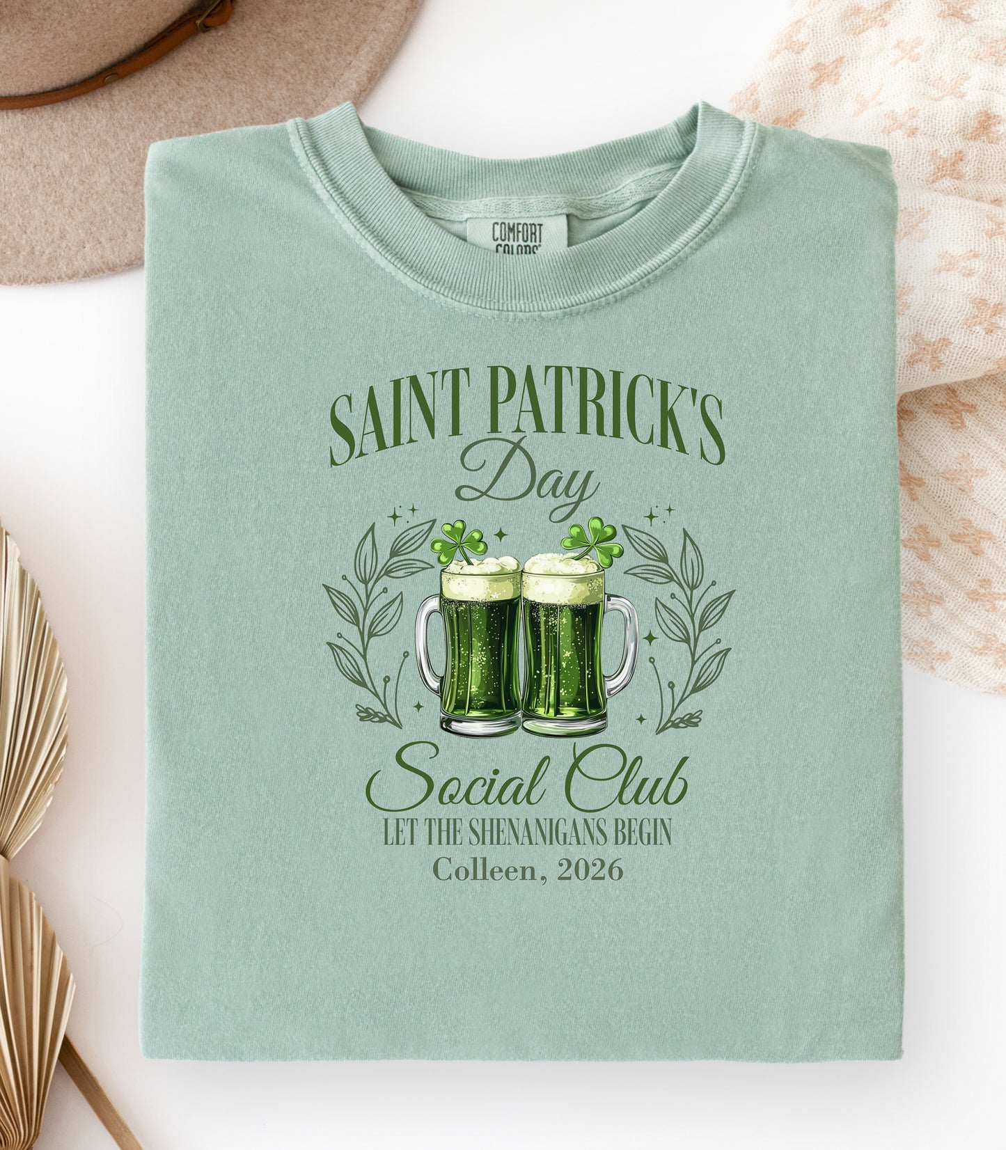 Personalized St. Patricks Day Social Club T-Shirt, Saint Patricks Day Green Beer T-shirt, St. Patricks Day Pub Club Tee