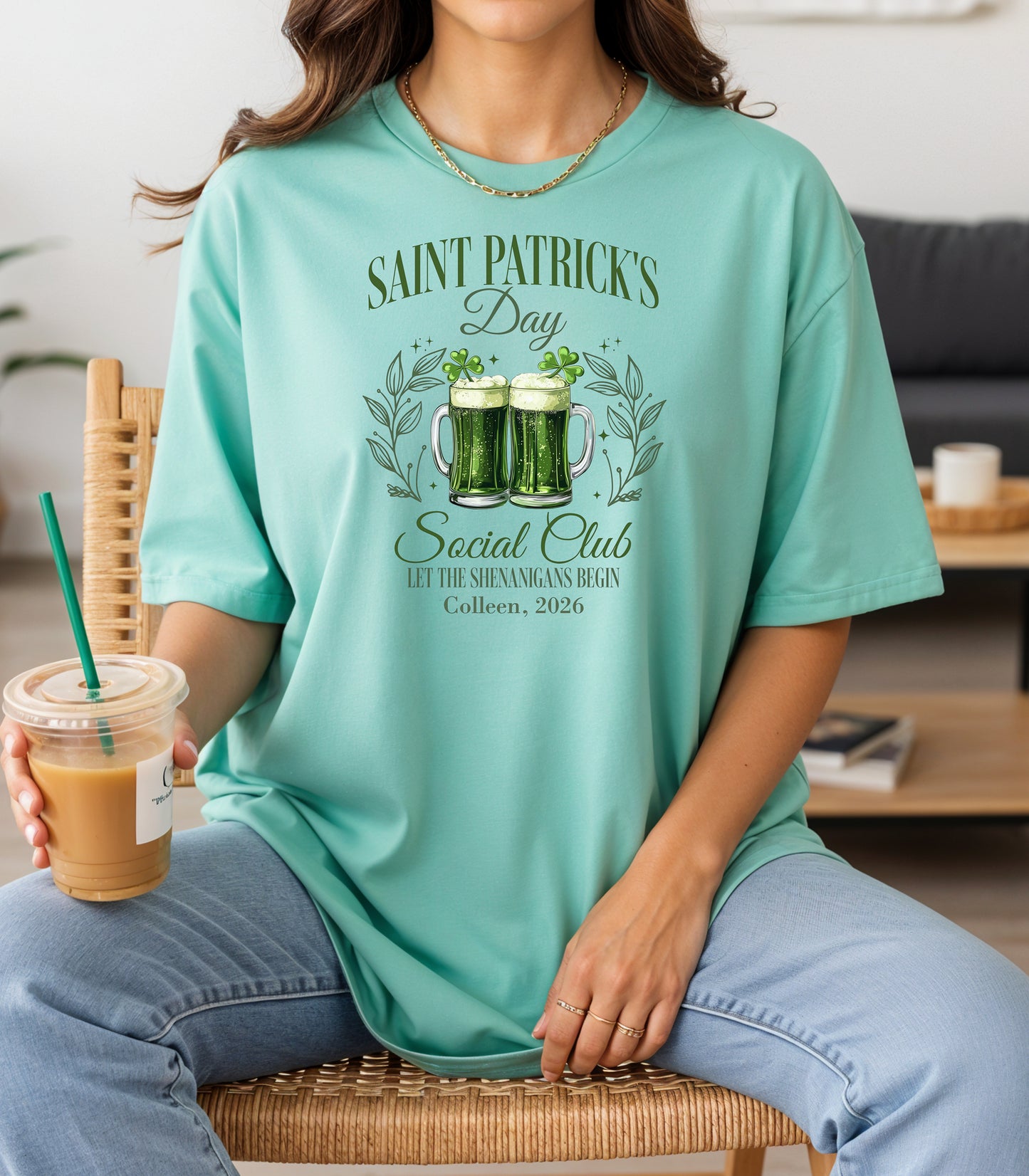 Personalized St. Patricks Day Social Club T-Shirt, Saint Patricks Day Green Beer T-shirt, St. Patricks Day Pub Club Tee