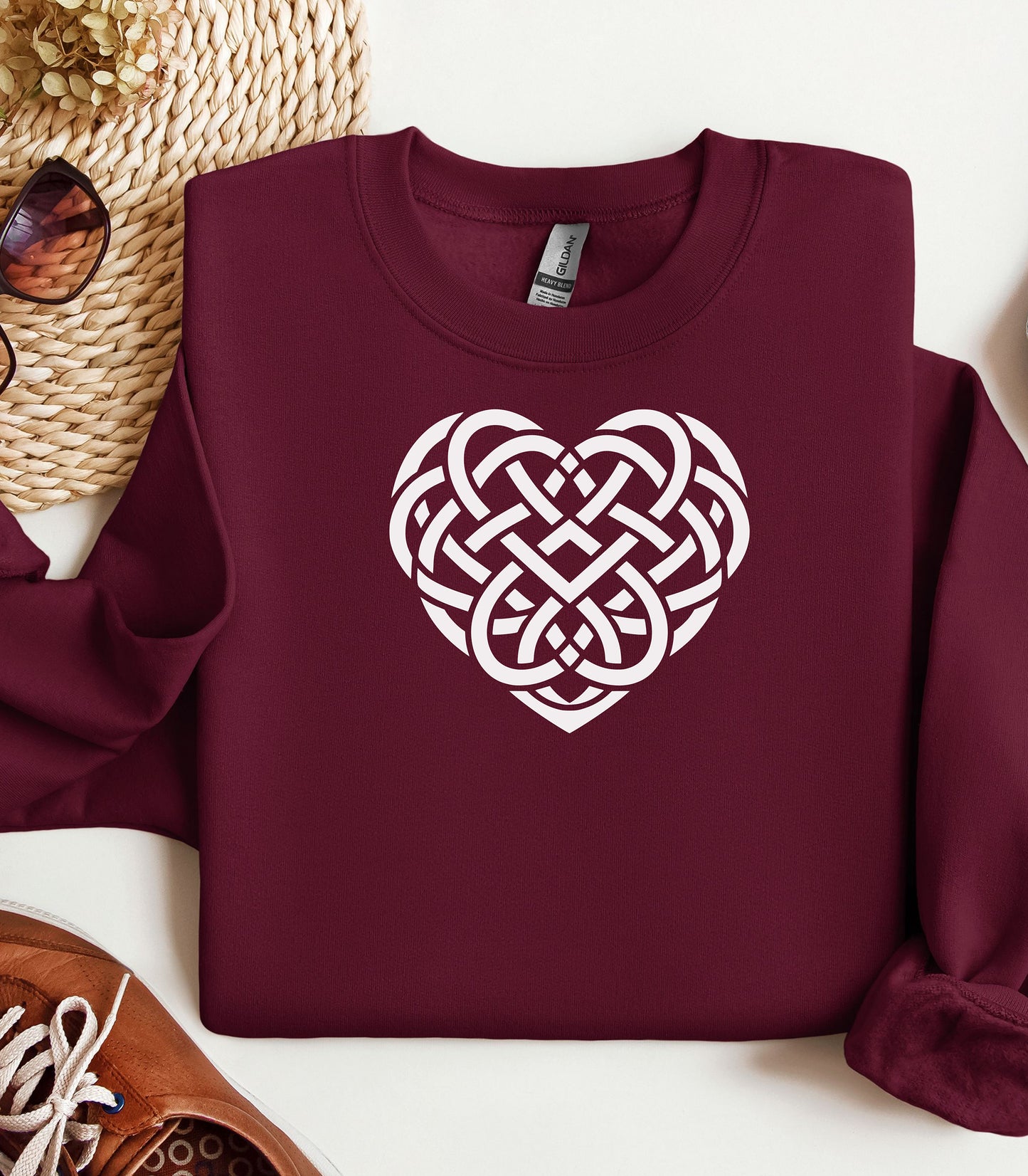 Celtic Knot Heart sweatshirt, Irish Knot Love Design