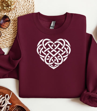 Celtic Knot Heart sweatshirt, Irish Knot Love Design