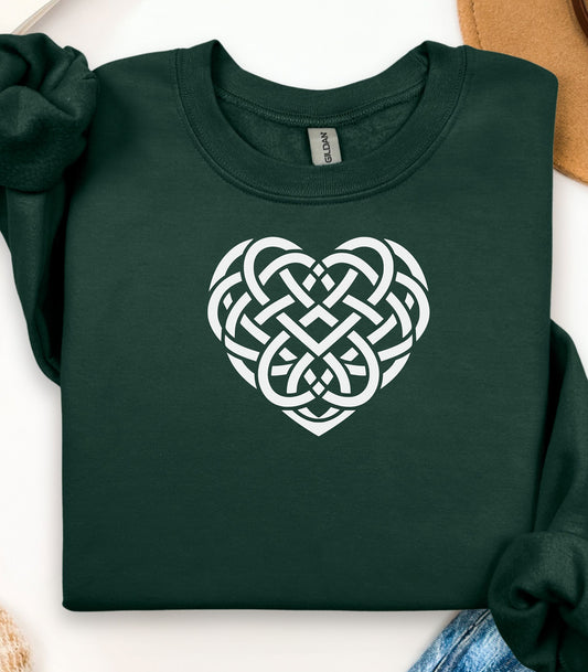 Celtic Knot Heart sweatshirt, Irish Knot Love Design