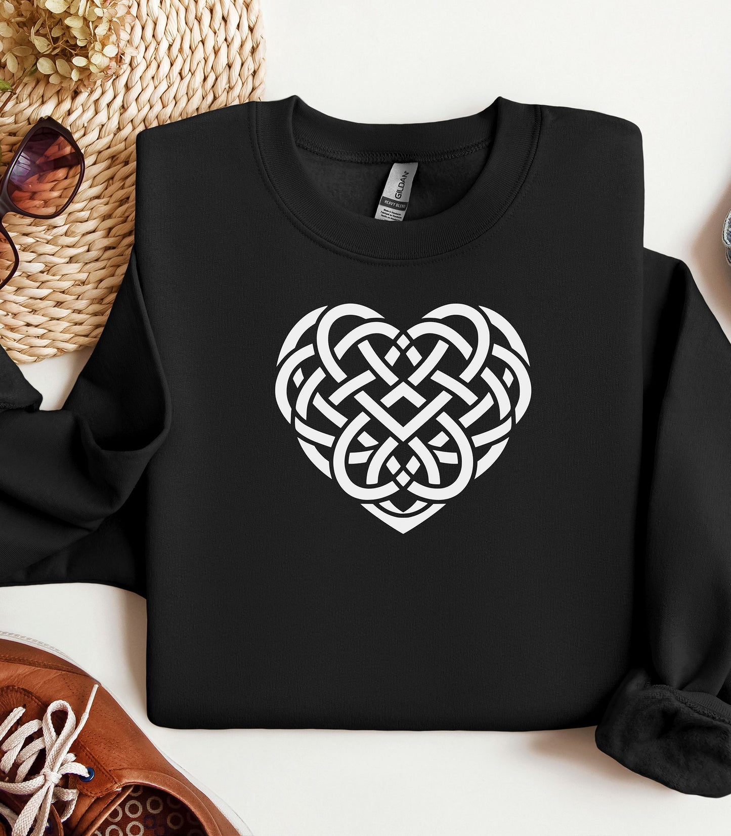 Celtic Knot Heart sweatshirt, Irish Knot Love Design