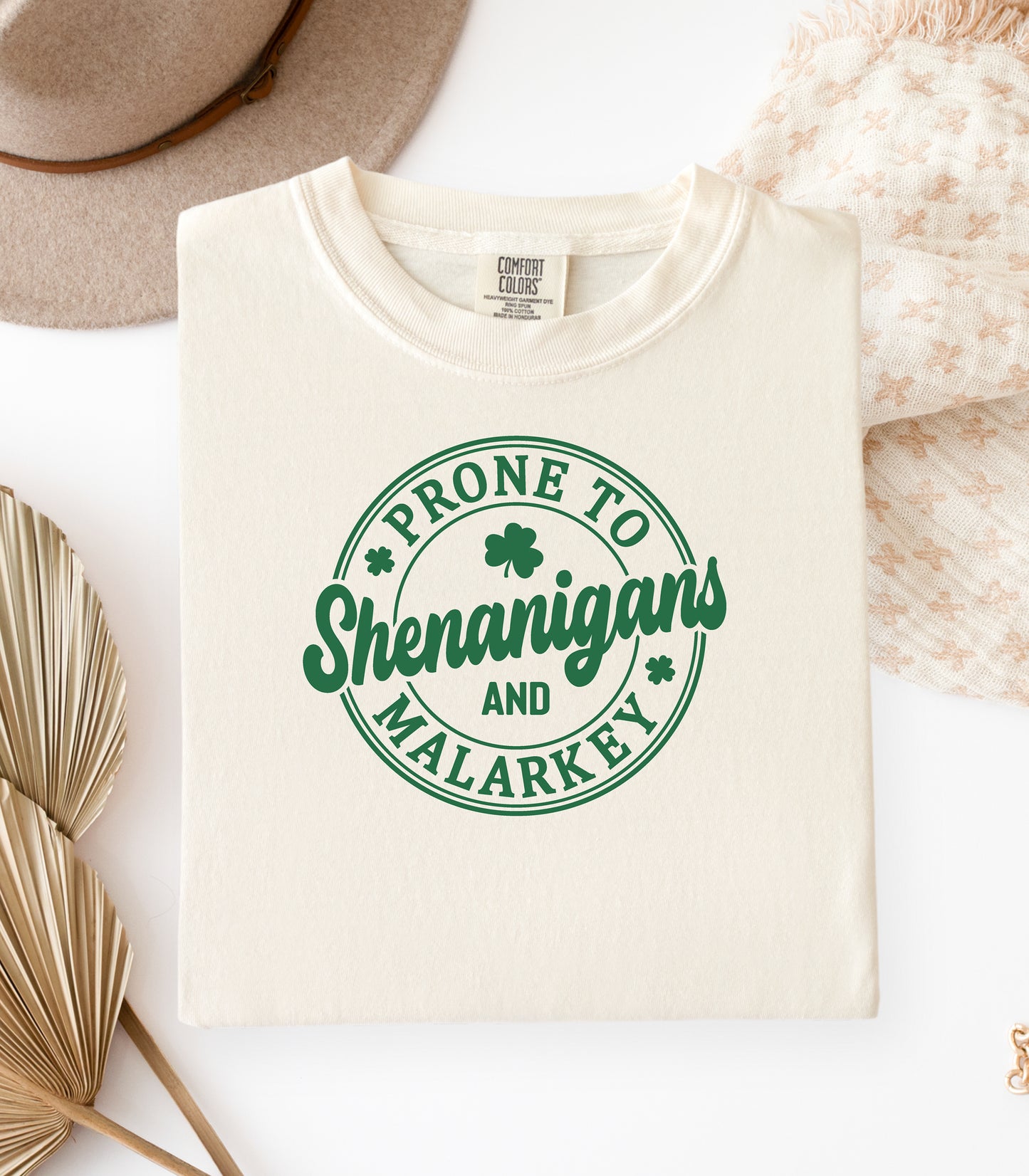 Prone to Shenanigans and Malarkey T-shirt, St. Patricks Day Shamrock Tee