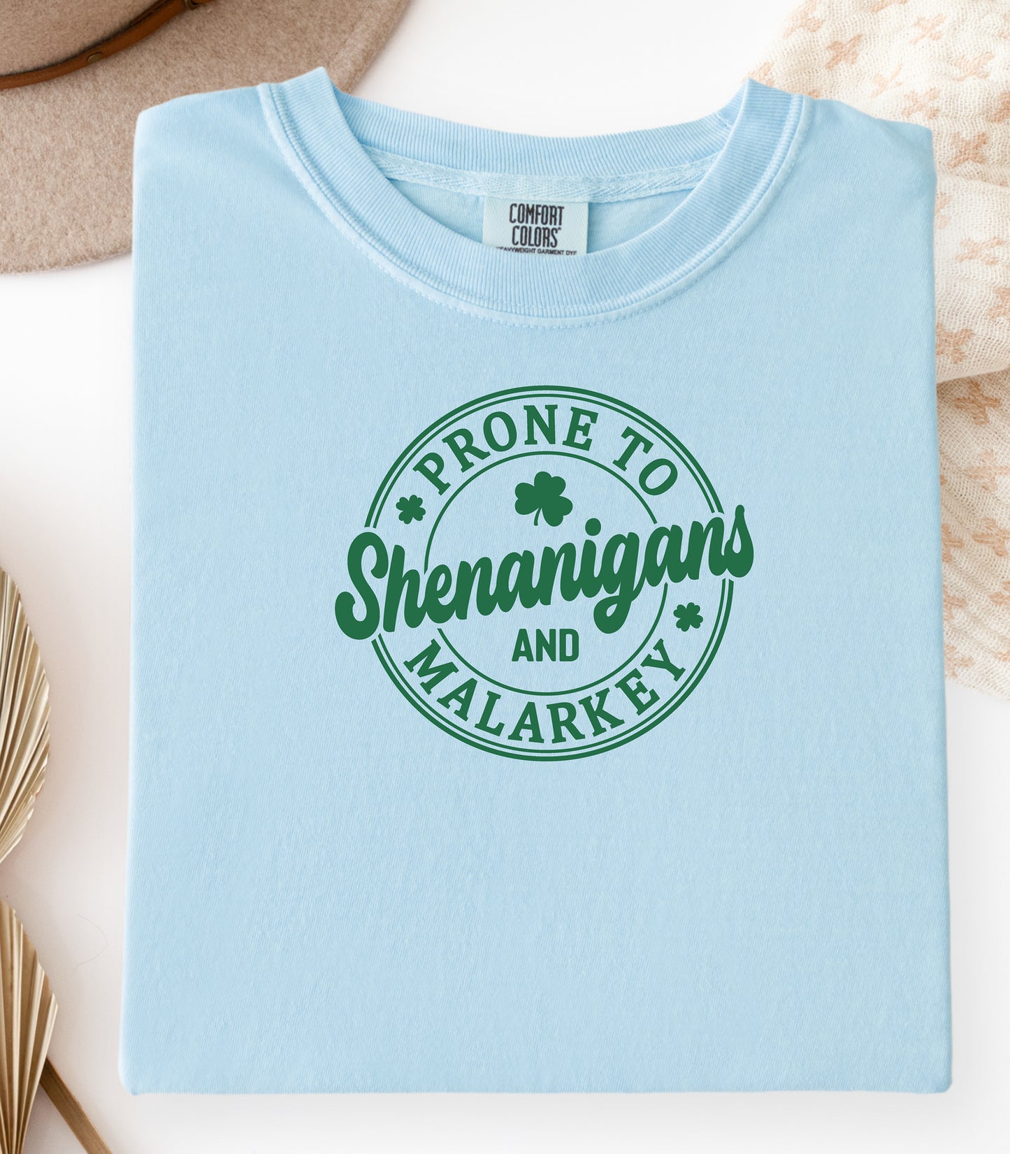 Prone to Shenanigans and Malarkey T-shirt, St. Patricks Day Shamrock Tee