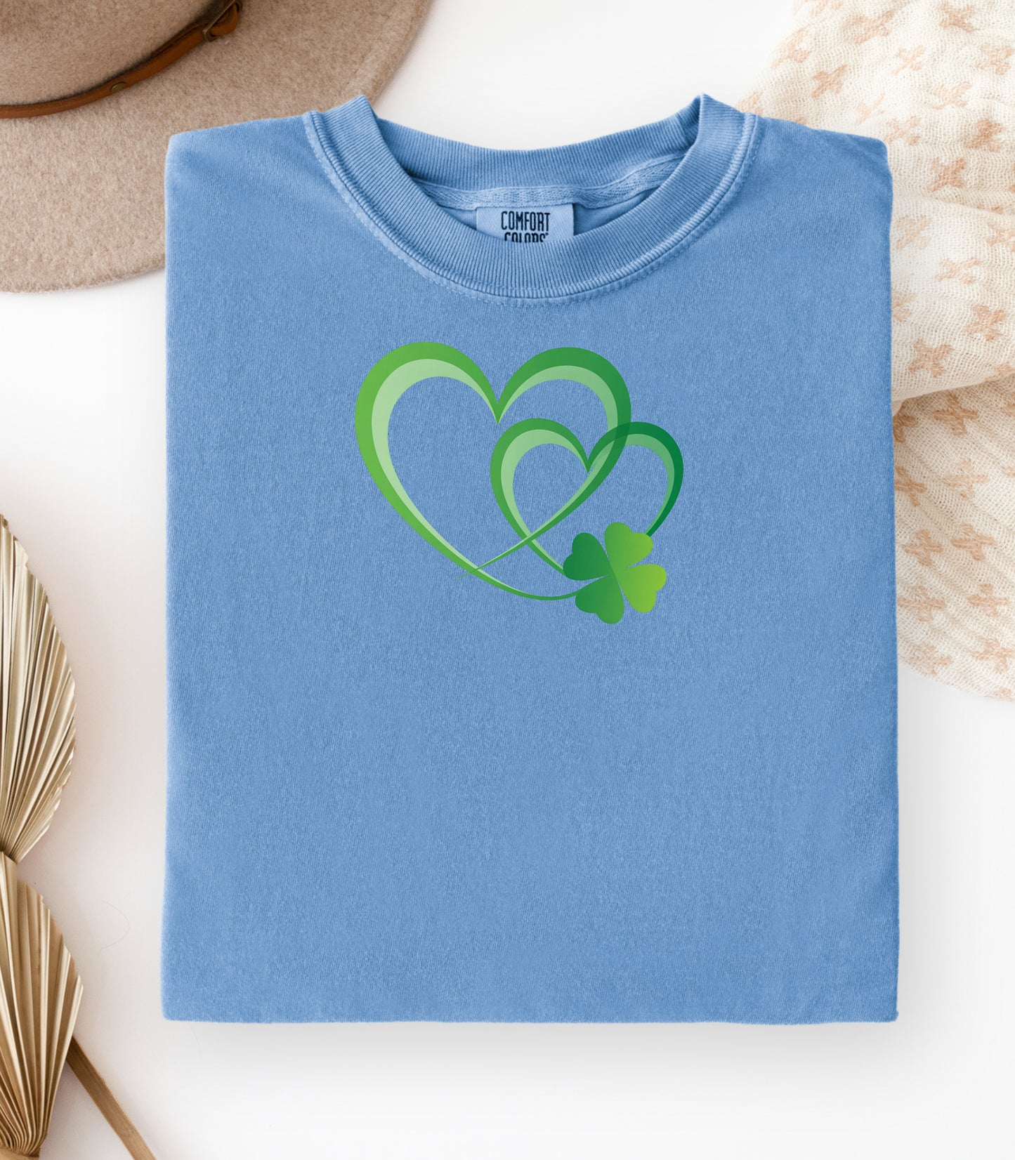 Intertwined Hearts & Shamrock St. Patricks Day T-Shirt, Irish Love Design