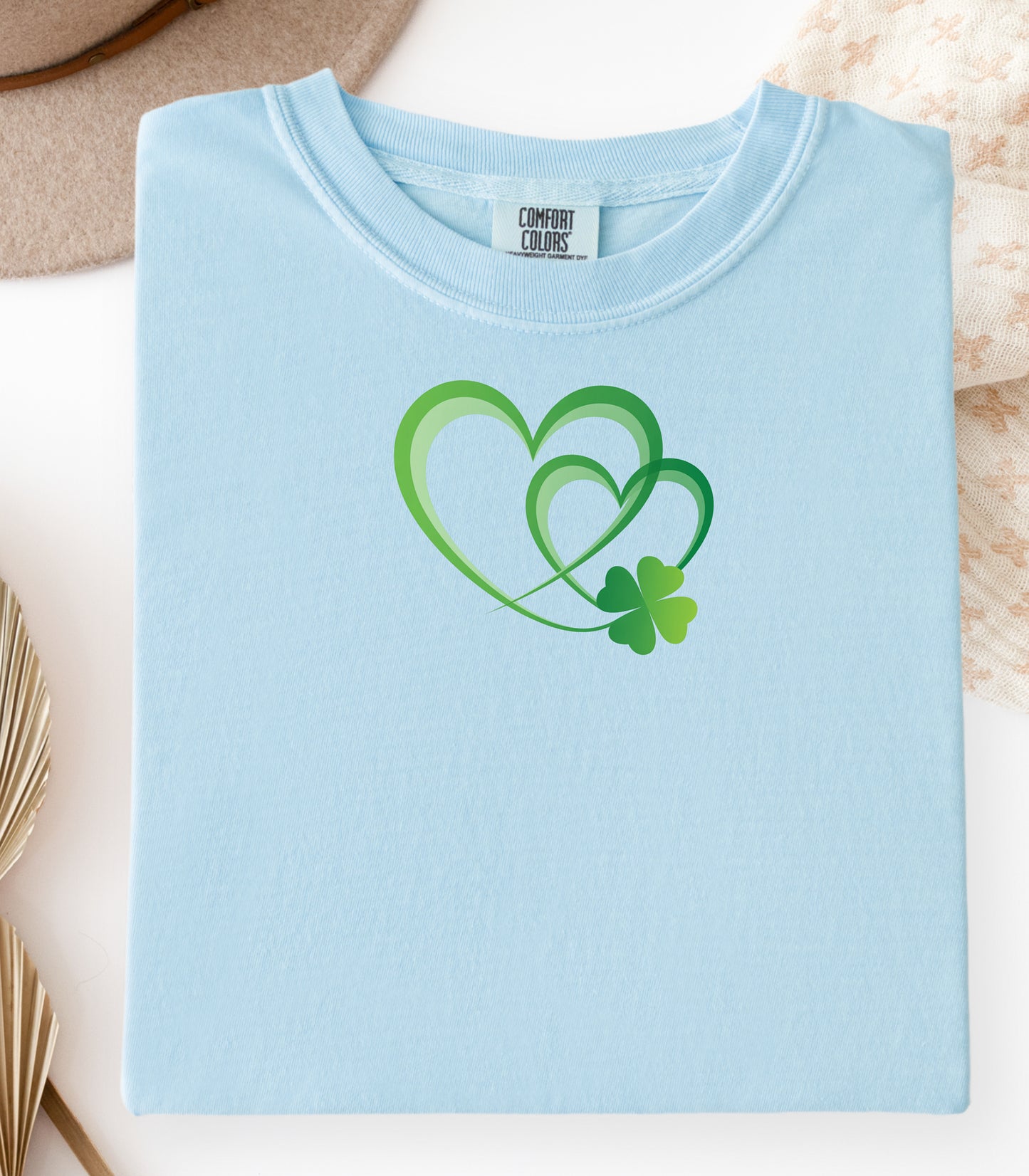 Intertwined Hearts & Shamrock St. Patricks Day T-Shirt, Irish Love Design