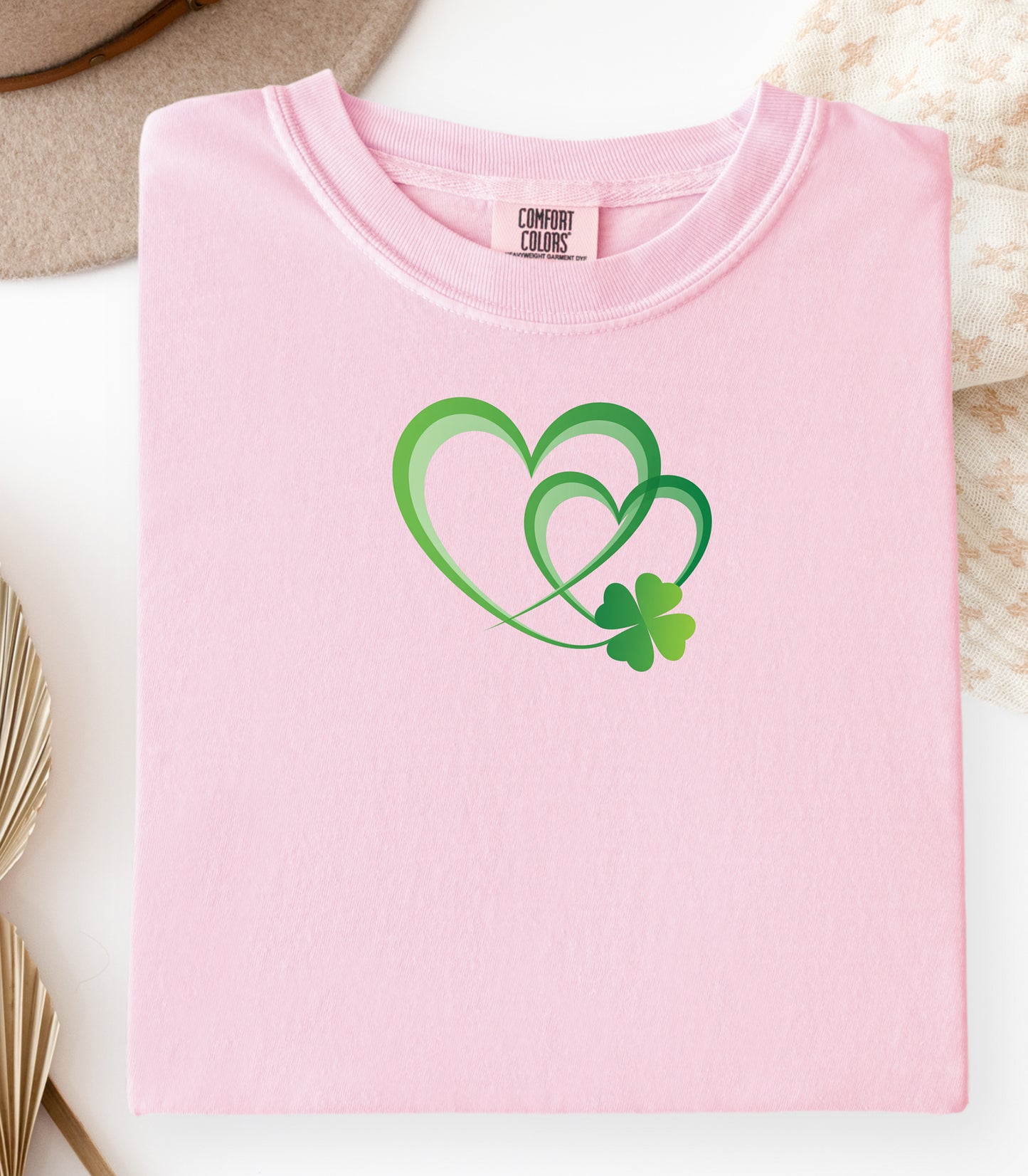 Intertwined Hearts & Shamrock St. Patricks Day T-Shirt, Irish Love Design