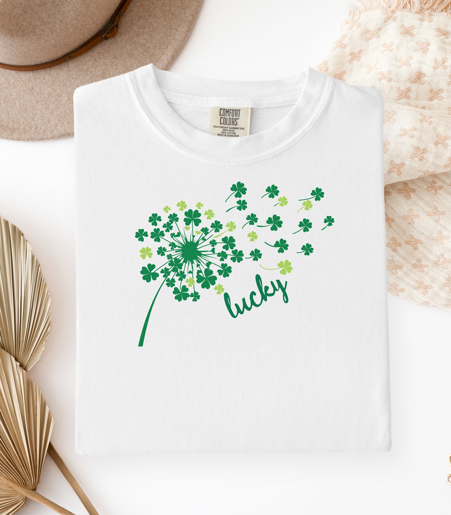 Lucky Four Leaf Clover St. Patricks Day T-Shirt, Whimsical Irish Design, St. Patricks Day Shamrock Tee
