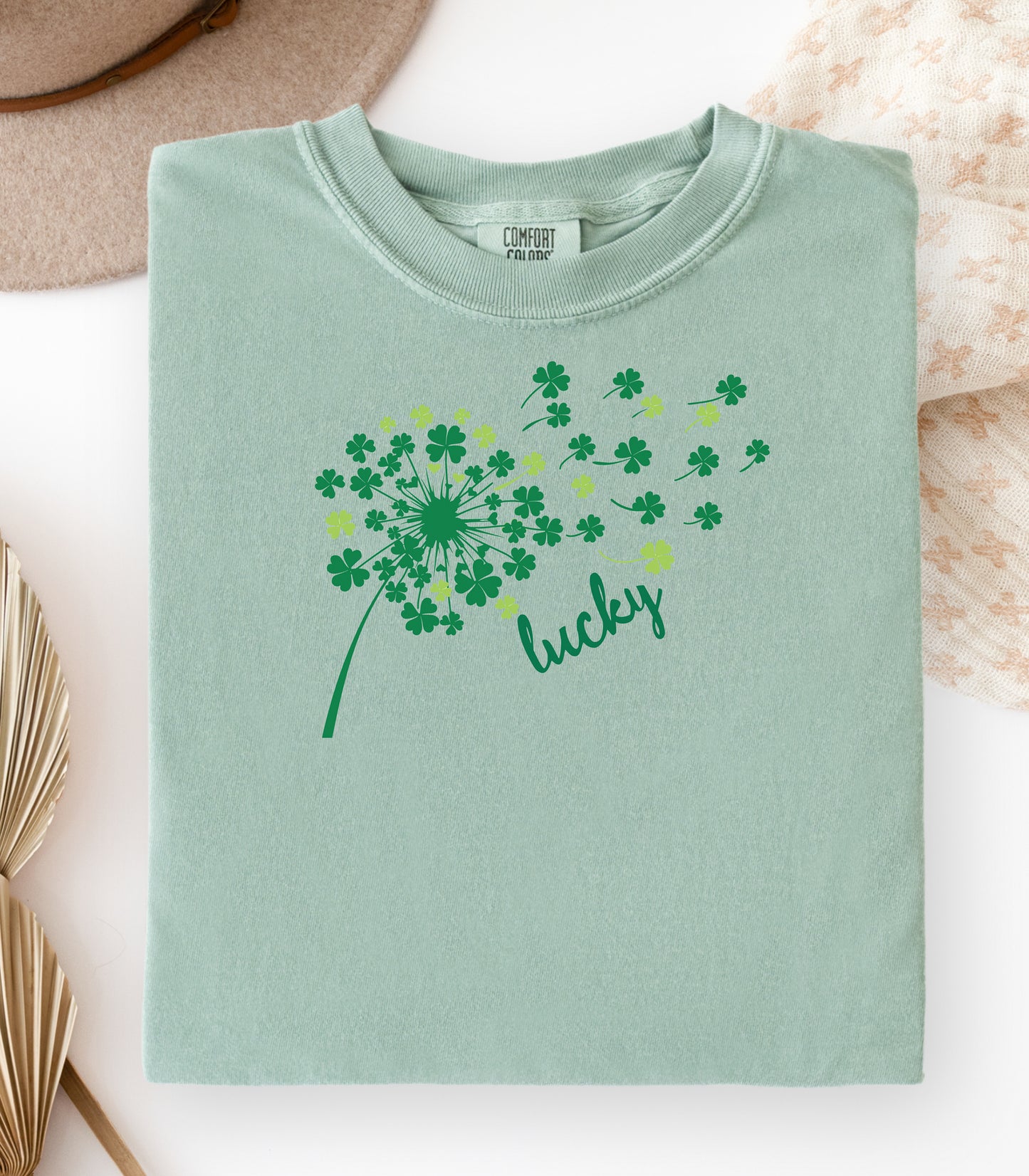 Lucky Four Leaf Clover St. Patricks Day T-Shirt, Whimsical Irish Design, St. Patricks Day Shamrock Tee