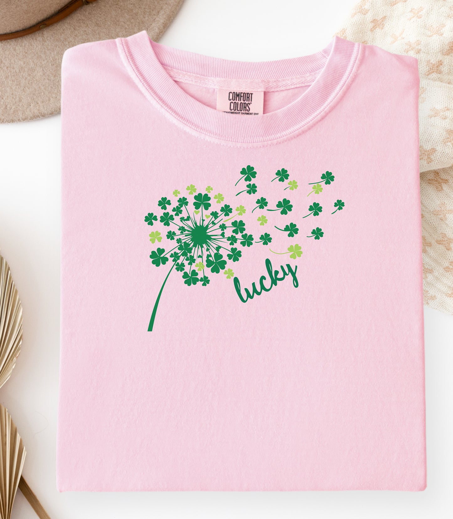 Lucky Four Leaf Clover St. Patricks Day T-Shirt, Whimsical Irish Design, St. Patricks Day Shamrock Tee