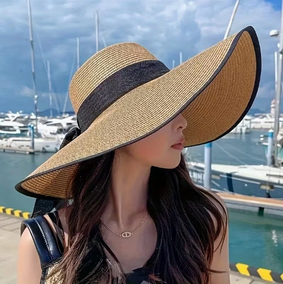 Wide Brim Sun Hat,  Boho Floppy Beach Hat