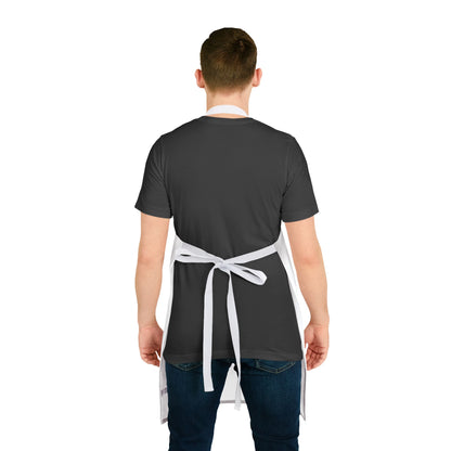 White apron featuring a fall-themed design with pumpkins and the words “Thankful, Grateful, Blessed,” perfect for Thanksgiving cooking and seasonal entertaining.