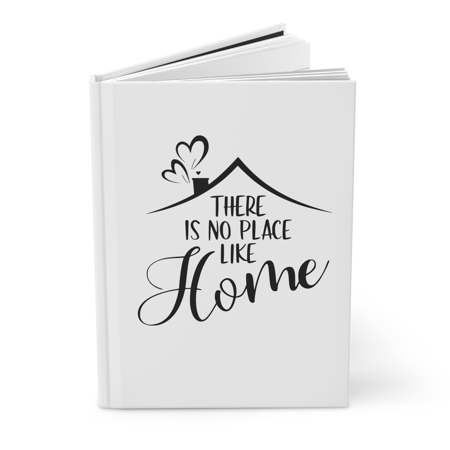 White hardcover journal with black text and design on a white background