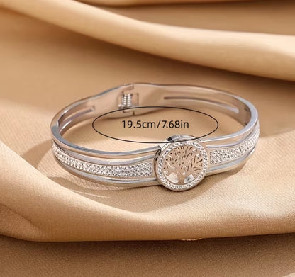 Tree of Life Sparkle Cuff Bracelet | Elegant Nature-Inspired Jewelry