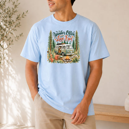Wander Often Live Free Van Life T-Shirt, Boho Camping & Adventure Tee