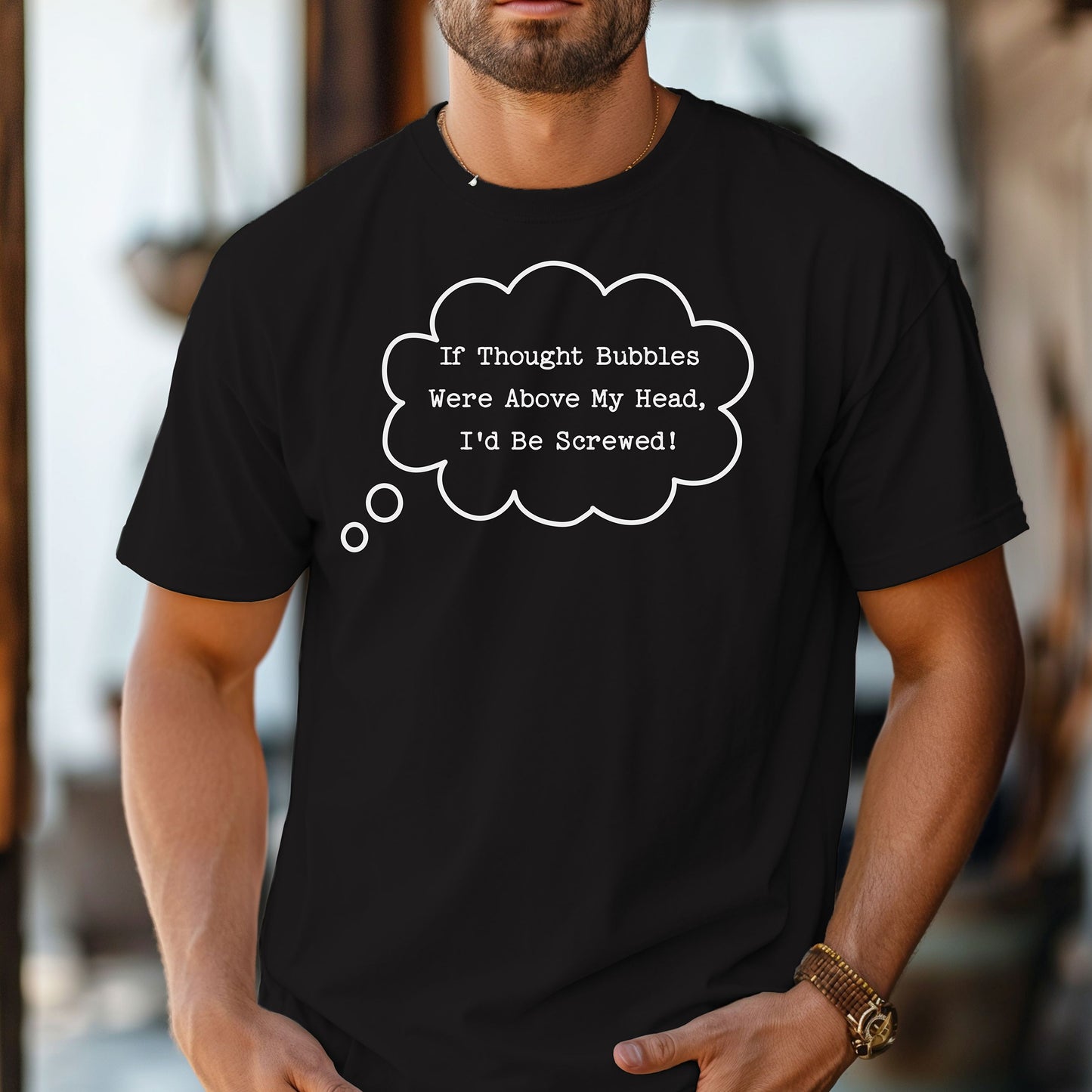 Thought Bubbles Above My Head T-Shirt, Funny Inner Thoughts Tee