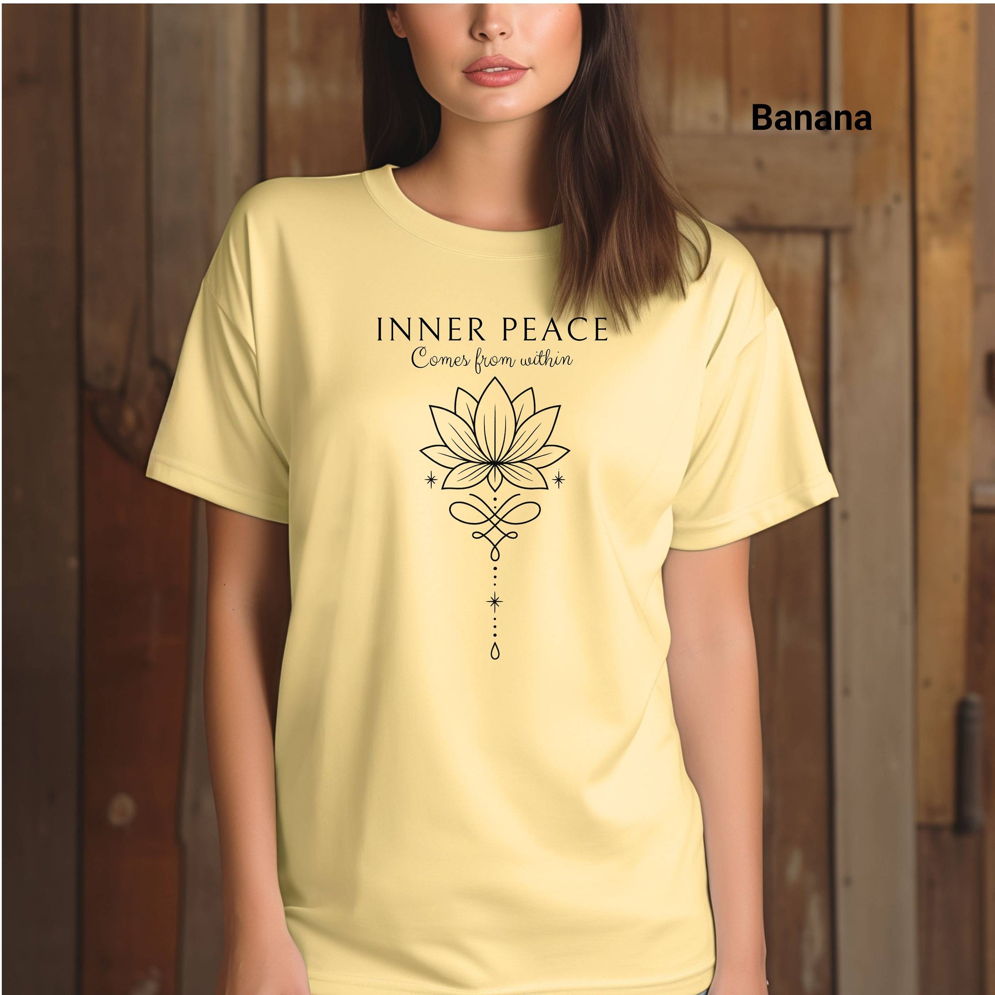 Inner Peace T-shirt, Lotus Flower Tee, Mindfulness Gift, Yoga Tee, Spiritual Style, Meditation Apparel, Casual Wear
