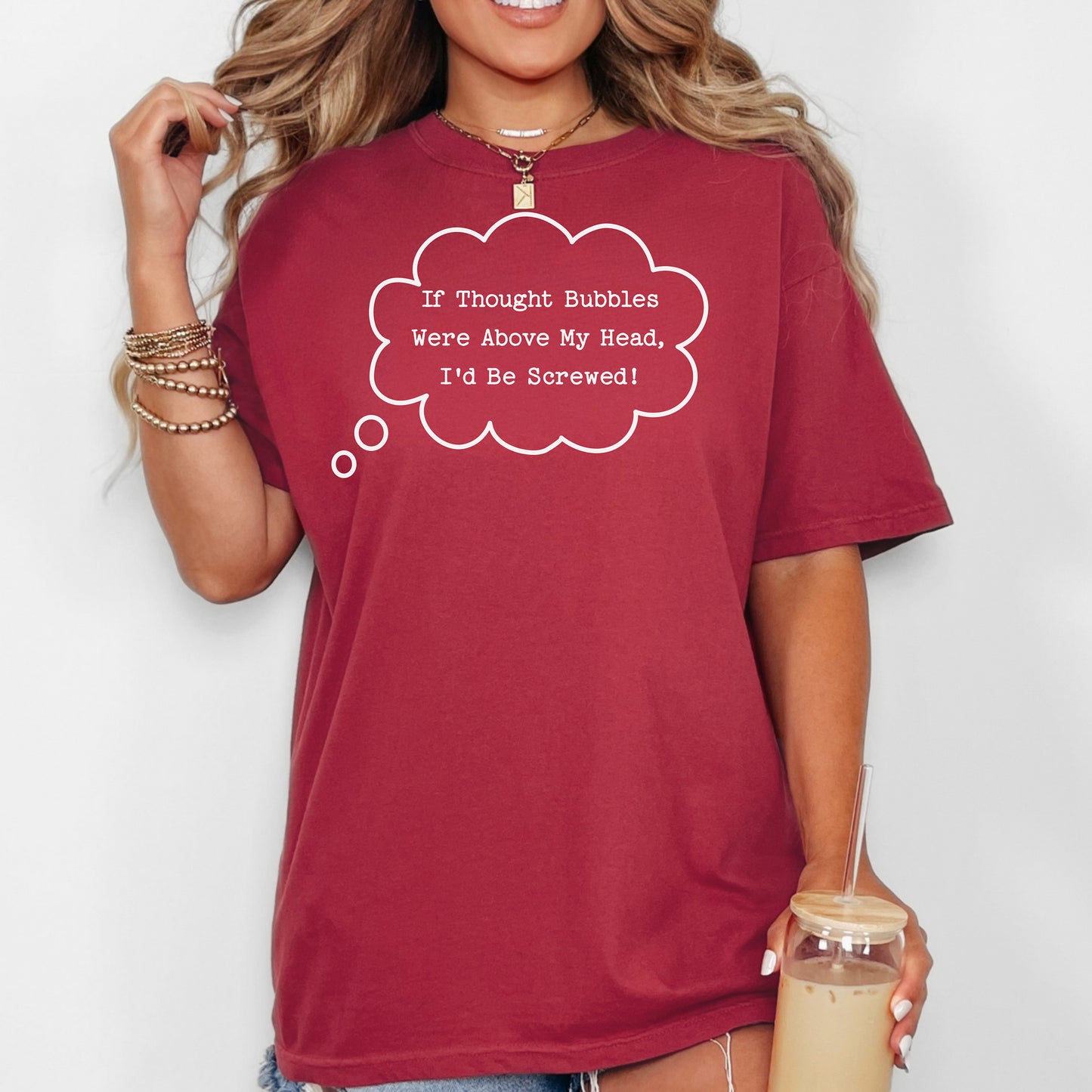 Thought Bubbles Above My Head T-Shirt, Funny Inner Thoughts Tee