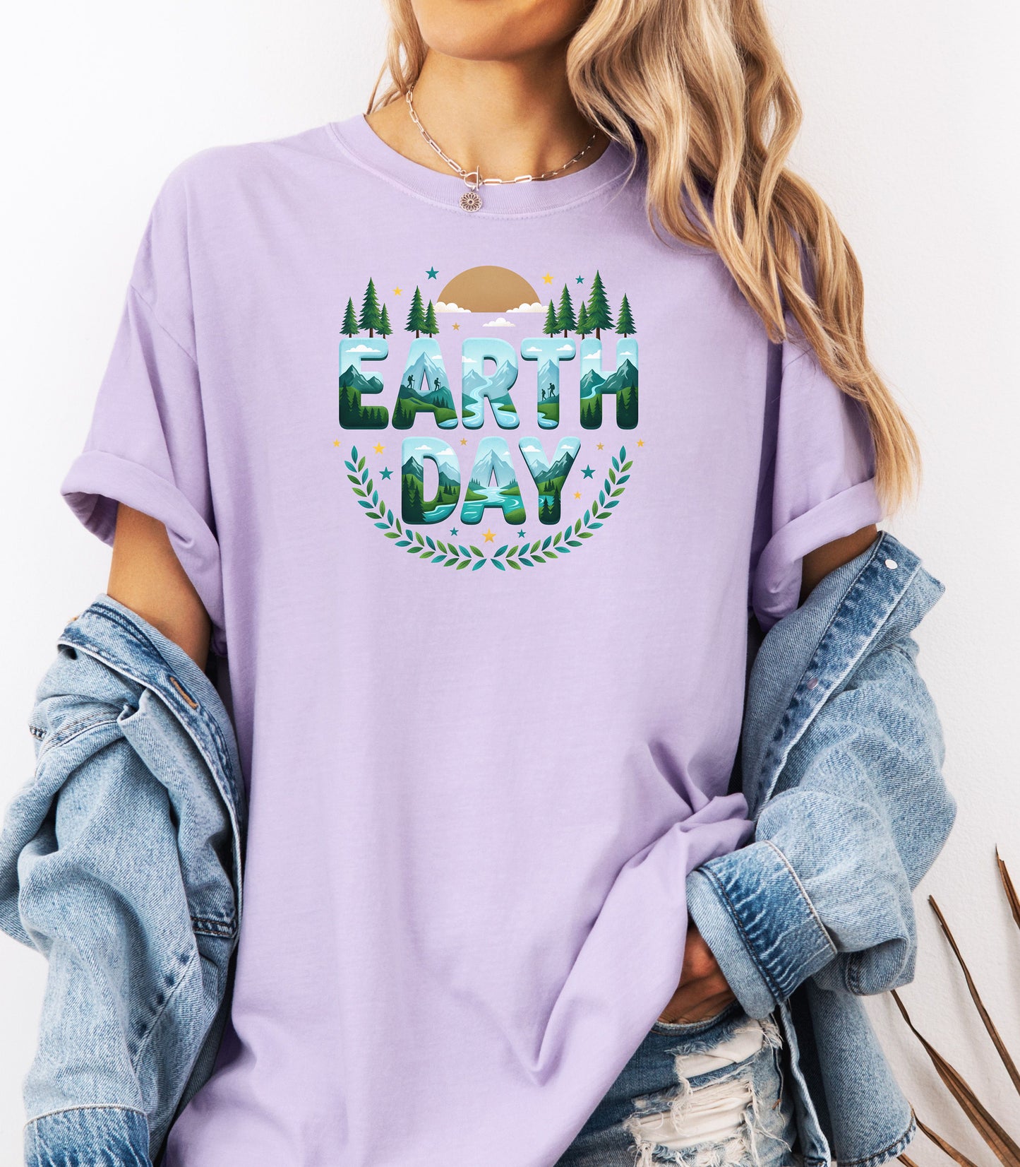 Earth Day T-Shirt, Eco Nature Graphic Tee, Earth Day Mountain Landscape Nature Lover T-Shirt