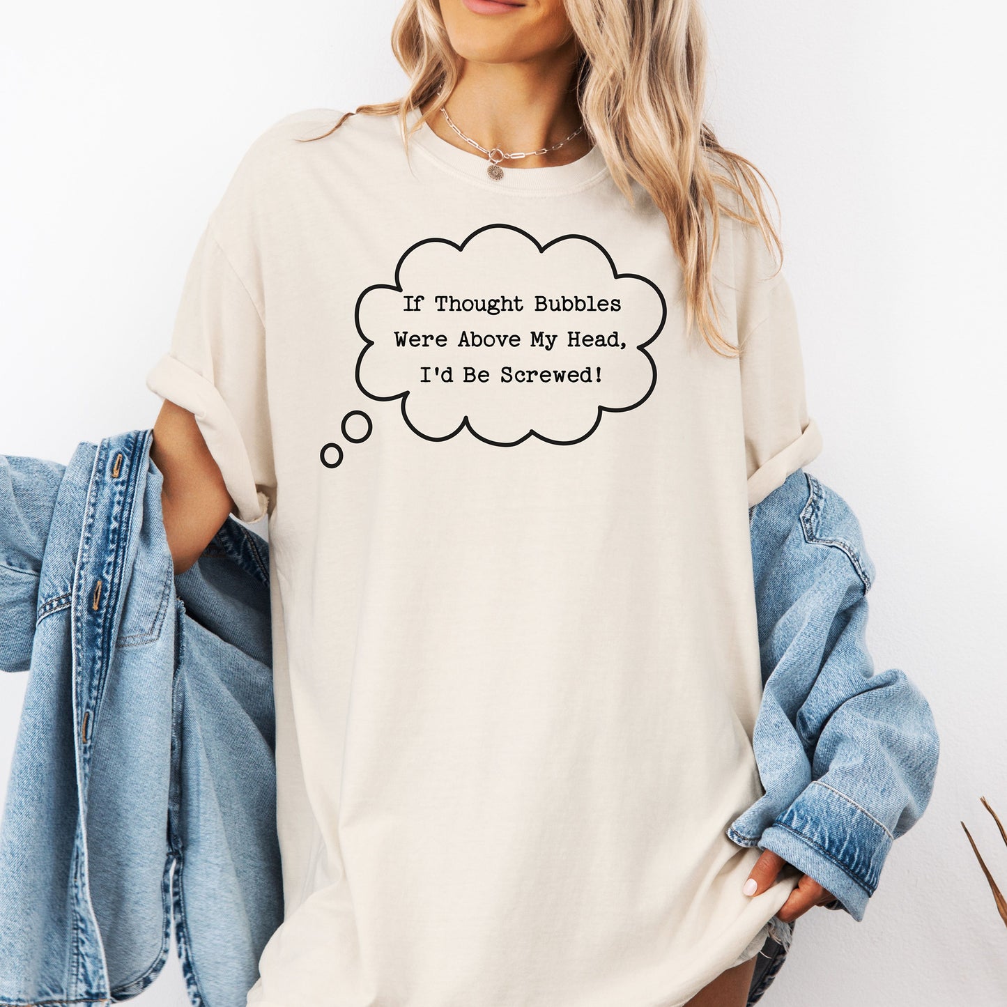 Thought Bubbles Above My Head T-Shirt, Funny Inner Thoughts Tee