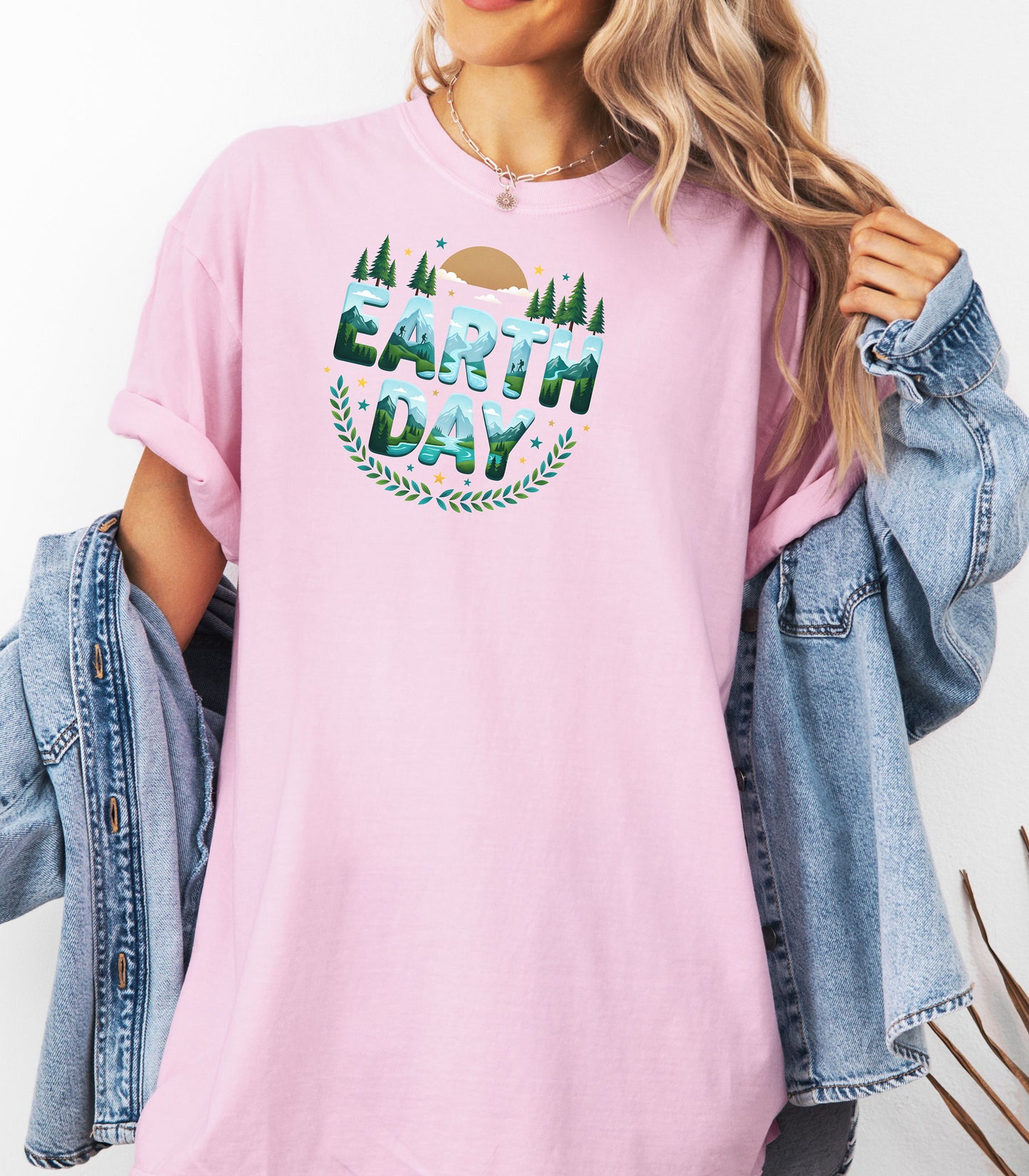 Earth Day T-Shirt, Eco Nature Graphic Tee, Earth Day Mountain Landscape Nature Lover T-Shirt