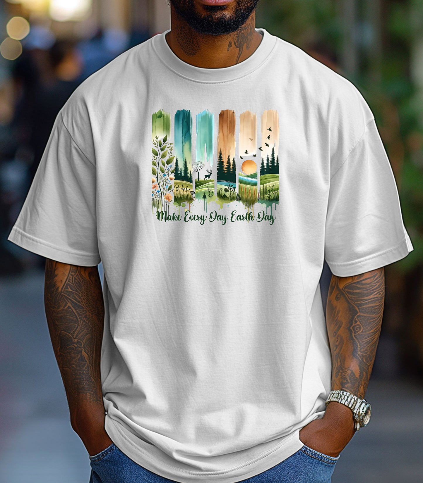 Make Every Day Earth Day Nature Landscape Art T-Shirt