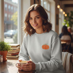 Embroidered Pumpkin Sweatshirt, Pumpkin Crewneck, Halloween Sweater, Fall Sweater, Fall Shirt, Halloween Embroidered Crewneck