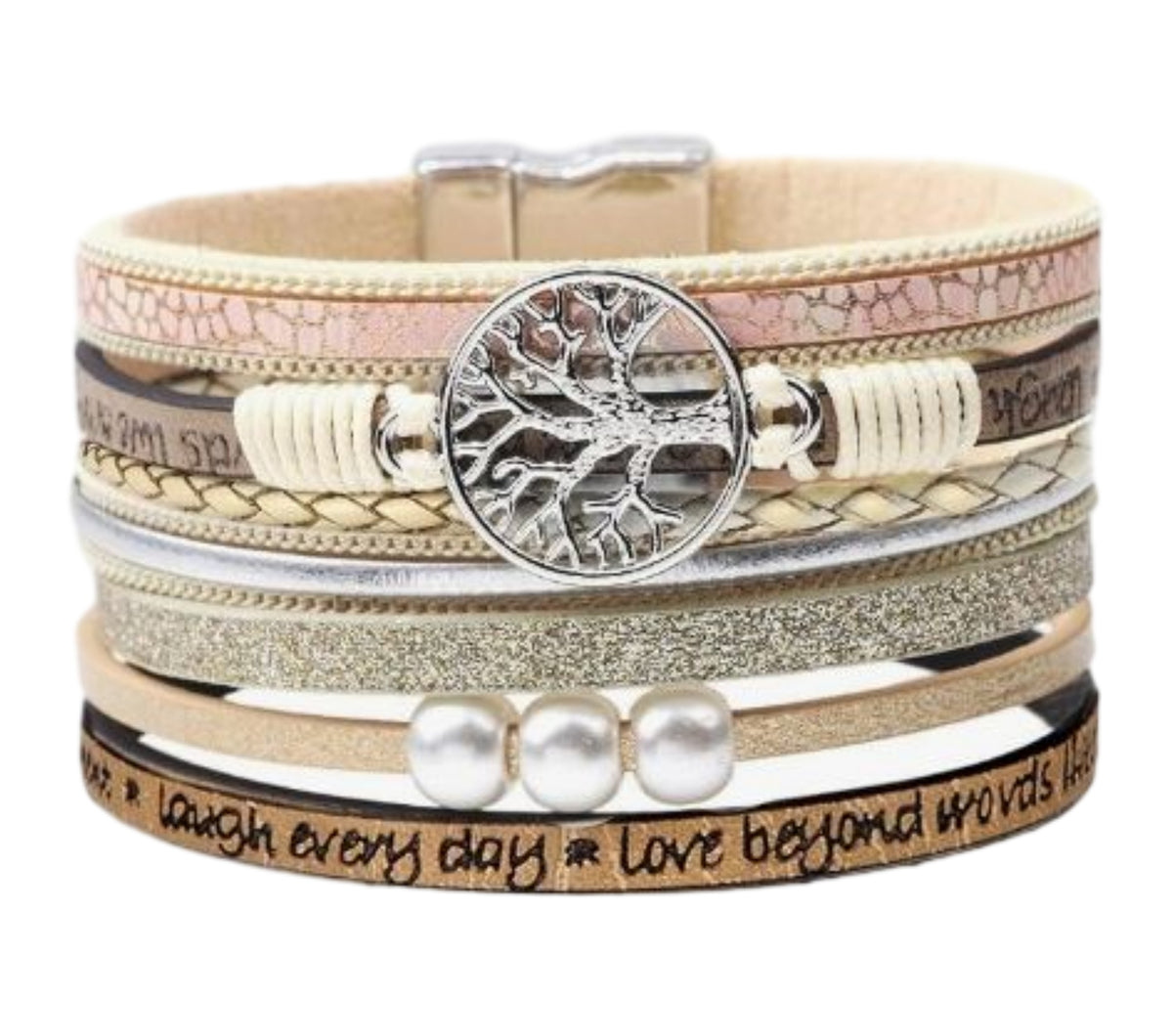 Tree of Life Boho Wrap Bracelet, Layered Inspirational Jewelry