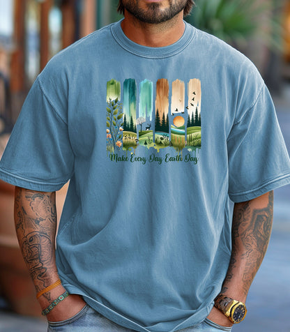 Make Every Day Earth Day Nature Landscape Art T-Shirt