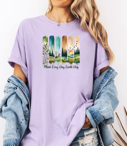 Make Every Day Earth Day Nature Landscape Art T-Shirt