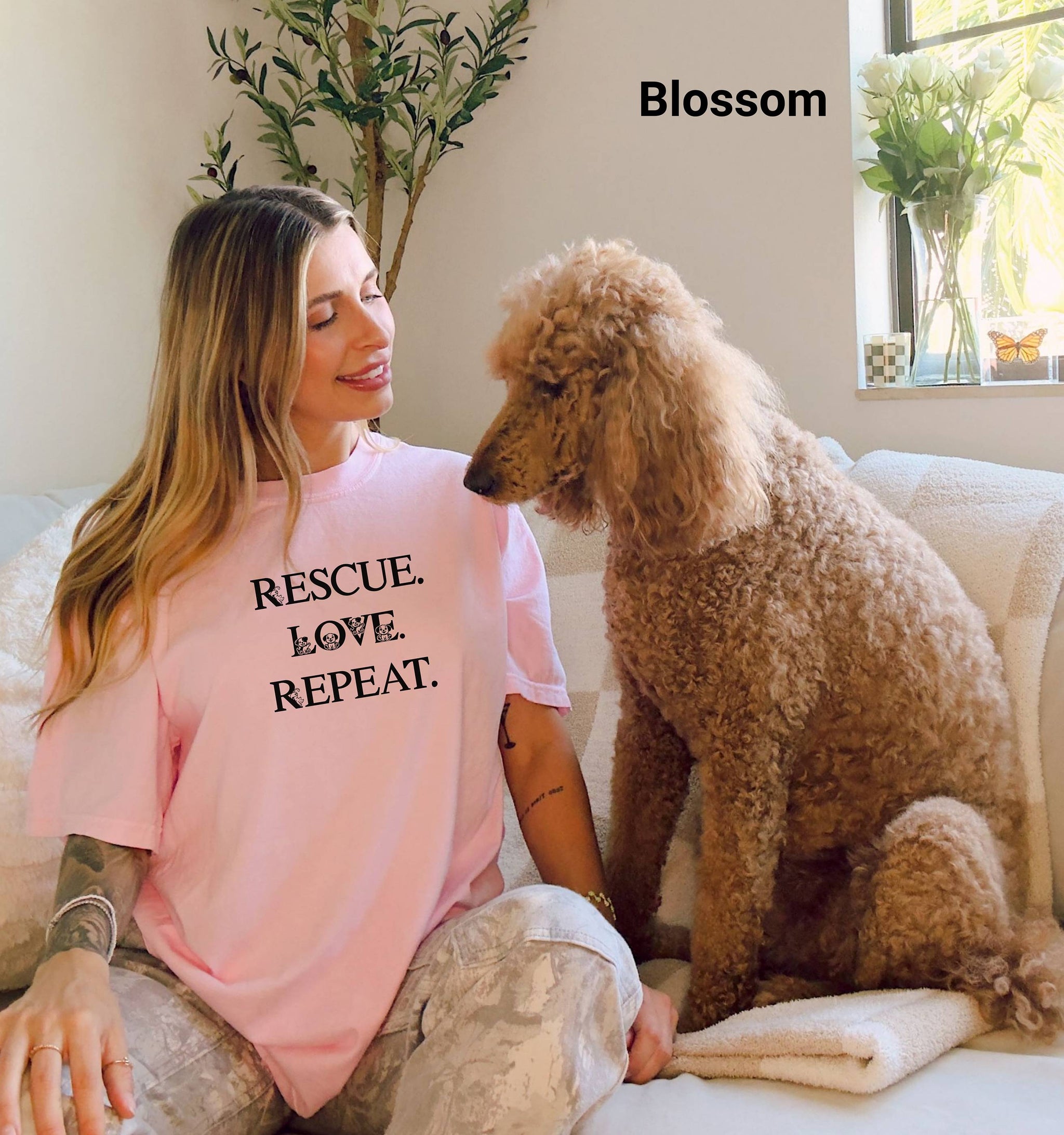 Rescue Love Repeat T-Shirt, Animal Rescue, Casual Wear, Gifts, Pet Adoption Tee, Animal Shelter Apparel, Pet Rescue Gift, Foster Rescue Tee