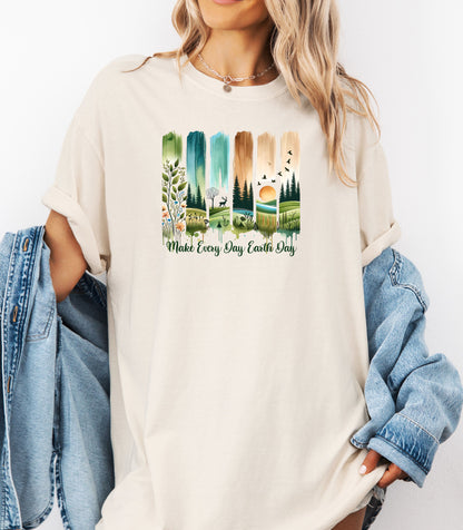 Make Every Day Earth Day Nature Landscape Art T-Shirt