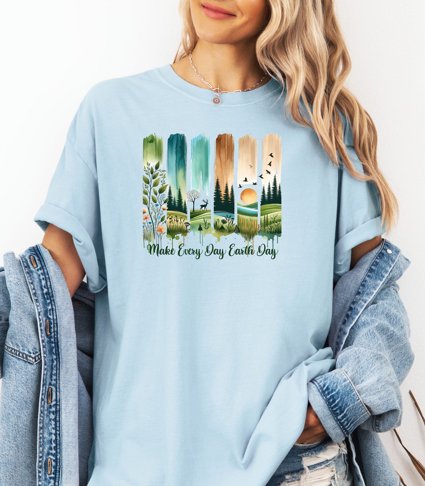 Make Every Day Earth Day Nature Landscape Art T-Shirt