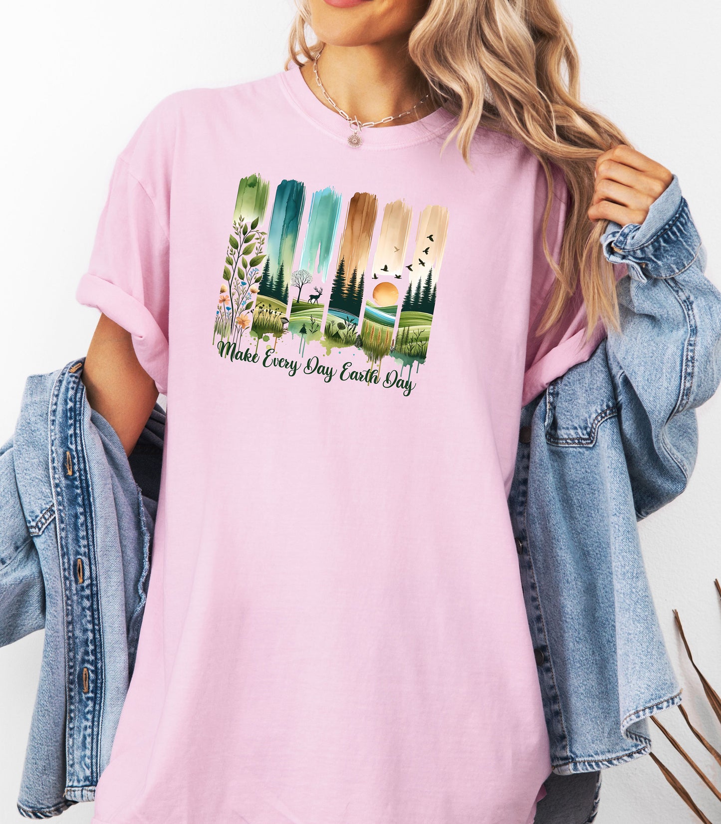 Make Every Day Earth Day Nature Landscape Art T-Shirt