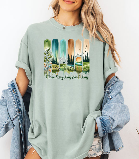 Make Every Day Earth Day Nature Landscape Art T-Shirt