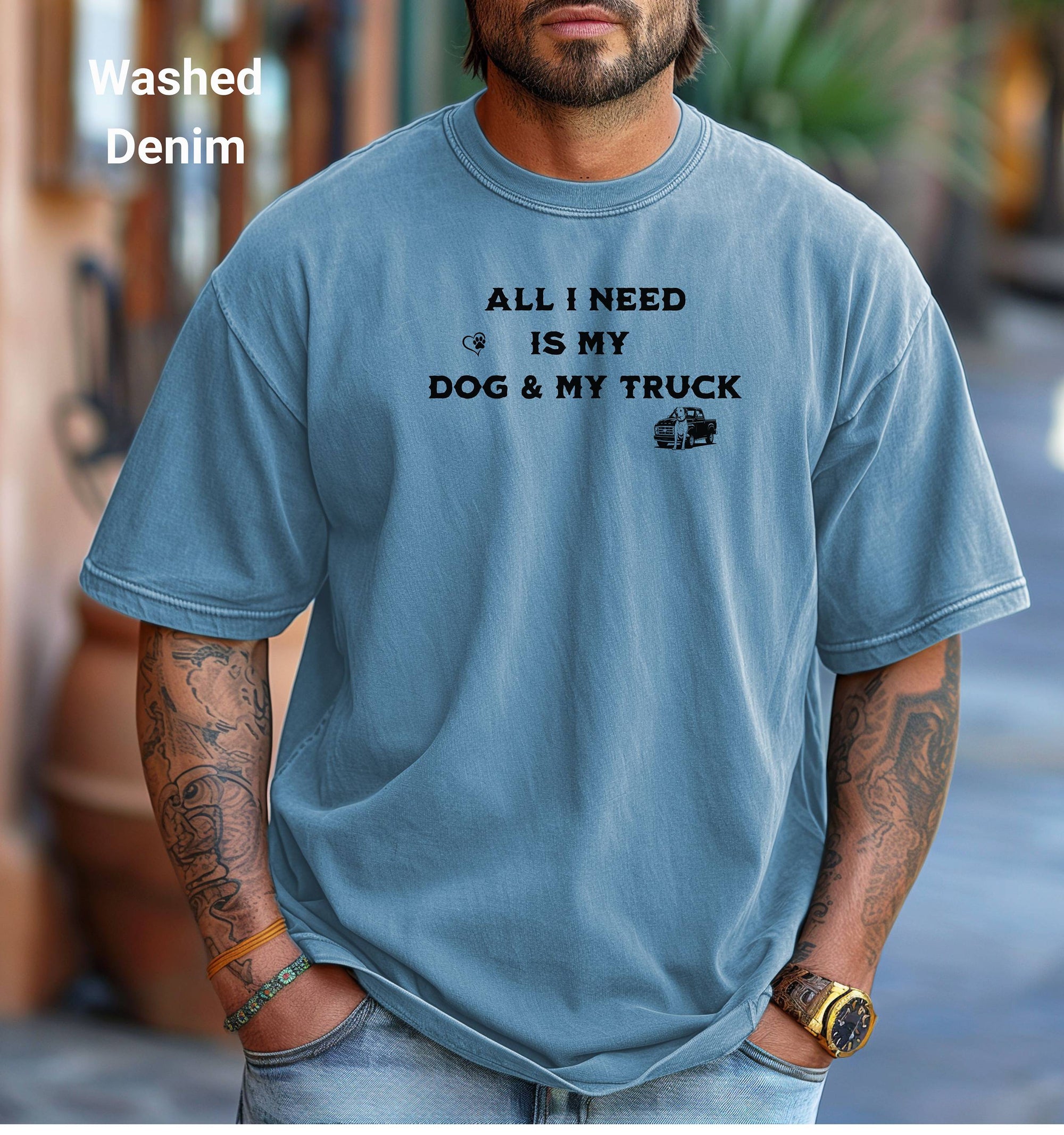 All I Need is My Dog & My Truck Tee, Dog Lover's Unisex T-shirt, Casual Gift for Pet Owners, Dog Appreciation Day, Country Life Tee