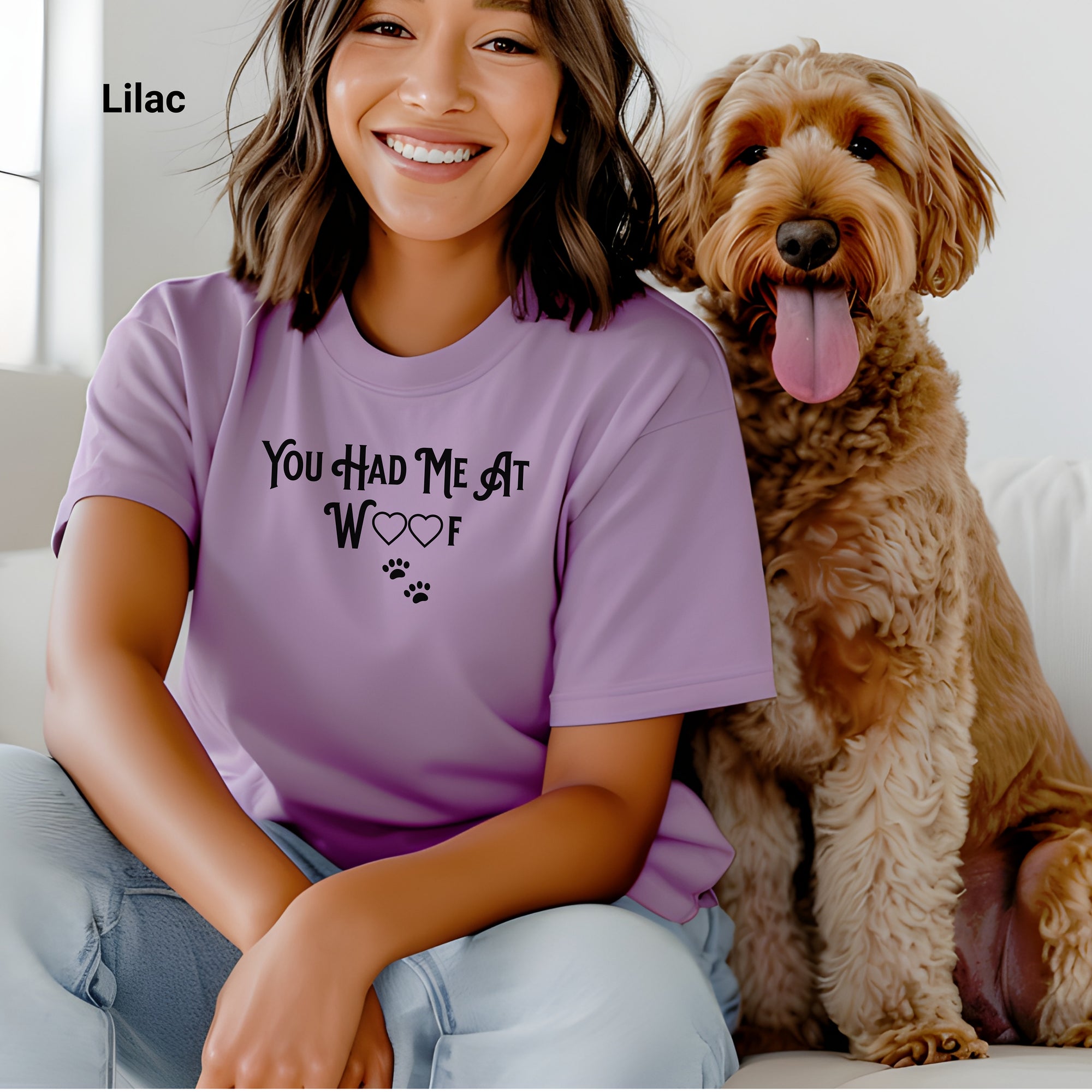 You Had Me at Woof Tee, Dog Lover Shirt, Pet Parent Gift, Bella Canvas 3001 Tee, Payful Dover Lover Tee, Paw-sitive T-Shirt