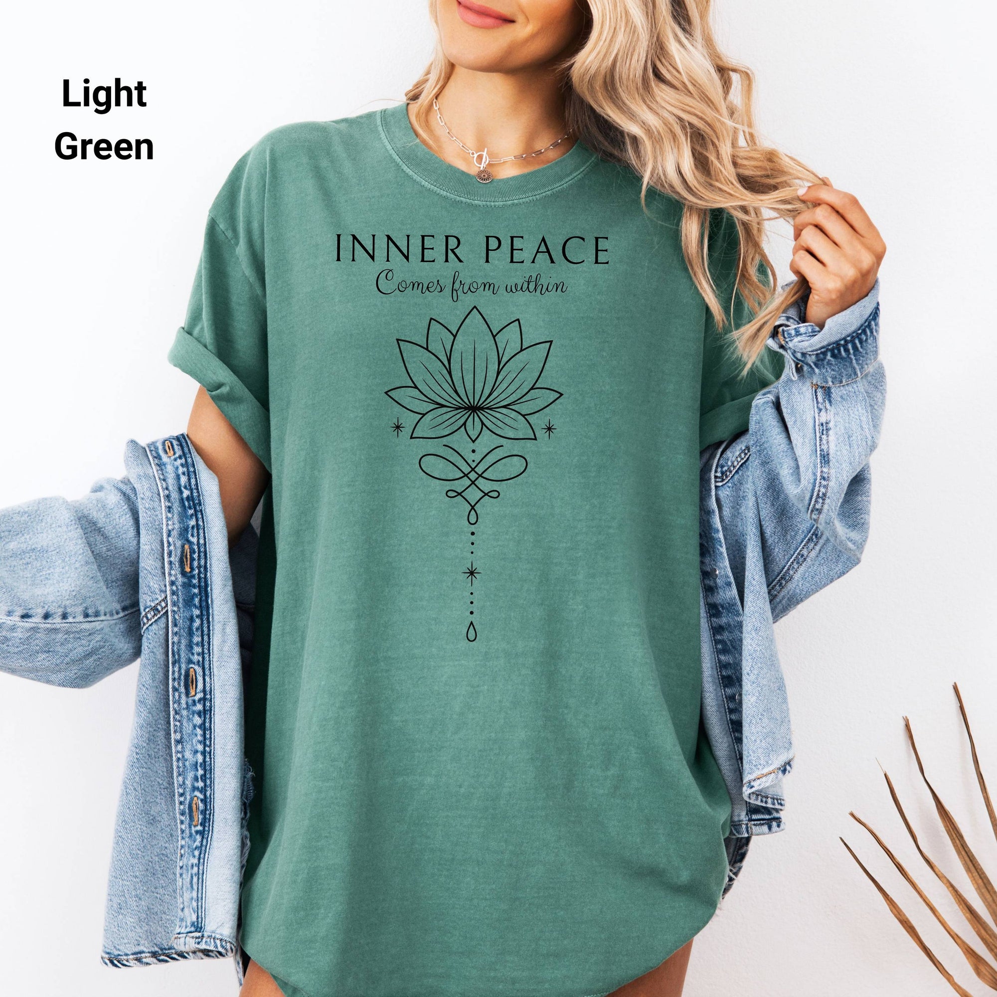 Inner Peace T-shirt, Lotus Flower Tee, Mindfulness Gift, Yoga Tee, Spiritual Style, Meditation Apparel, Casual Wear