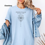 Inner Peace T-shirt, Lotus Flower Tee, Mindfulness Gift, Yoga Tee, Spiritual Style, Meditation Apparel, Casual Wear