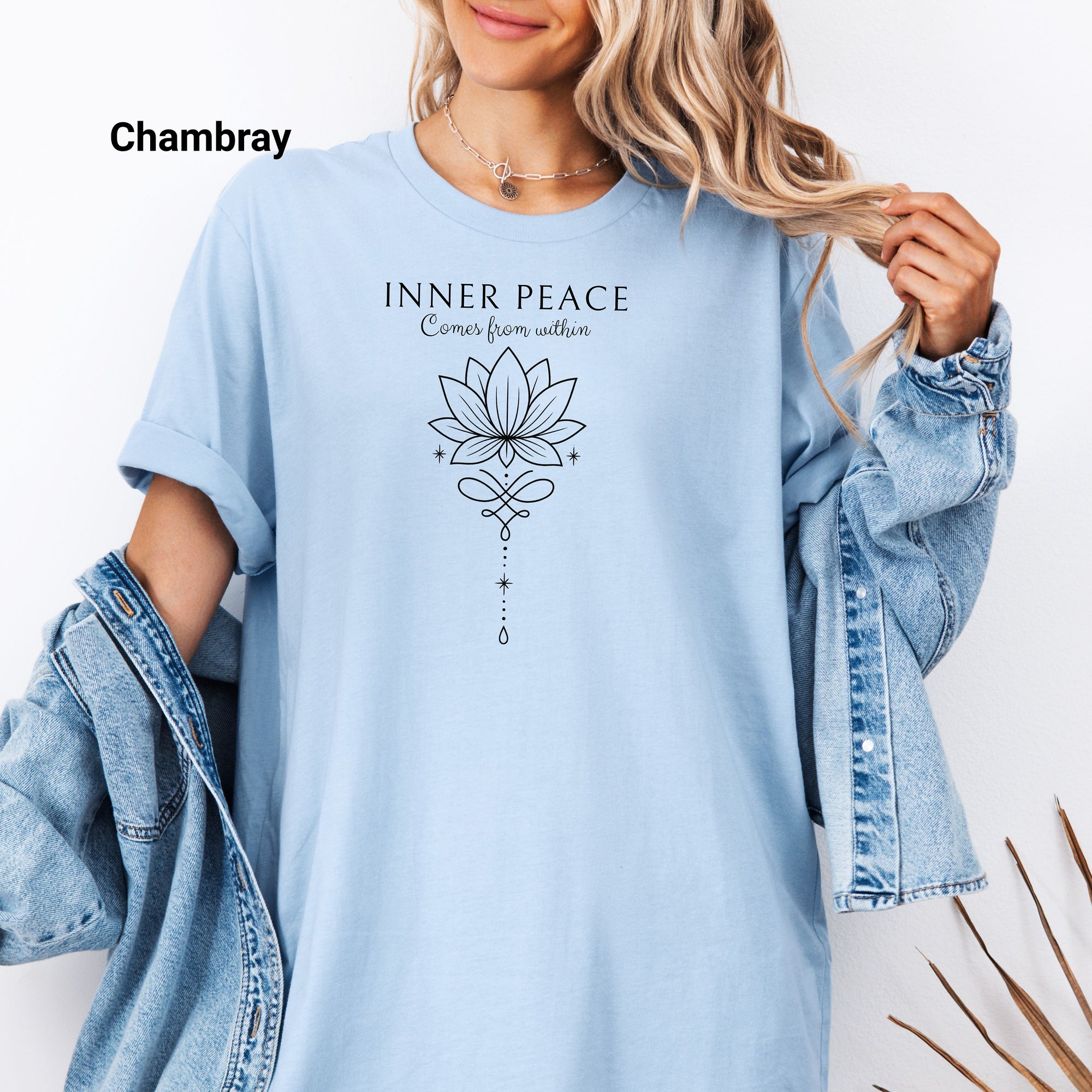 Inner Peace T-shirt, Lotus Flower Tee, Mindfulness Gift, Yoga Tee, Spiritual Style, Meditation Apparel, Casual Wear