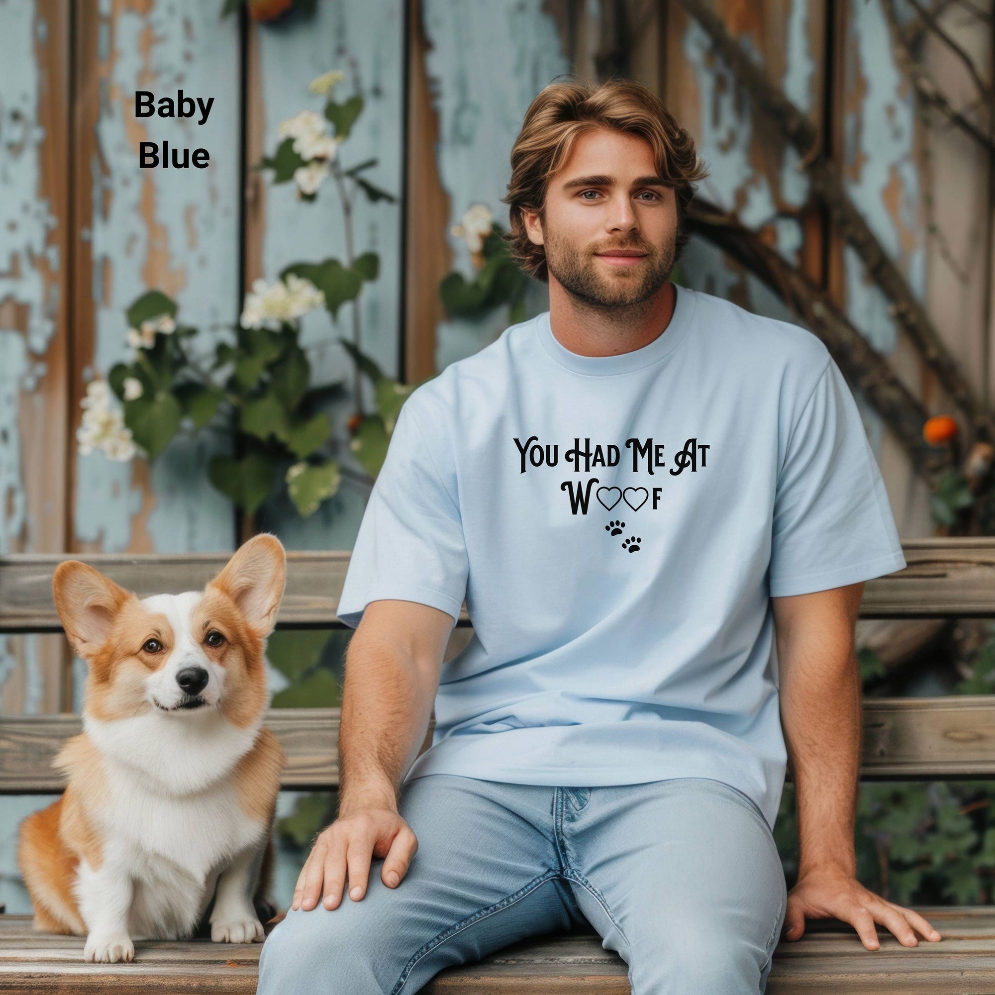 You Had Me at Woof Tee, Dog Lover Shirt, Pet Parent Gift, Bella Canvas 3001 Tee, Payful Dover Lover Tee, Paw-sitive T-Shirt