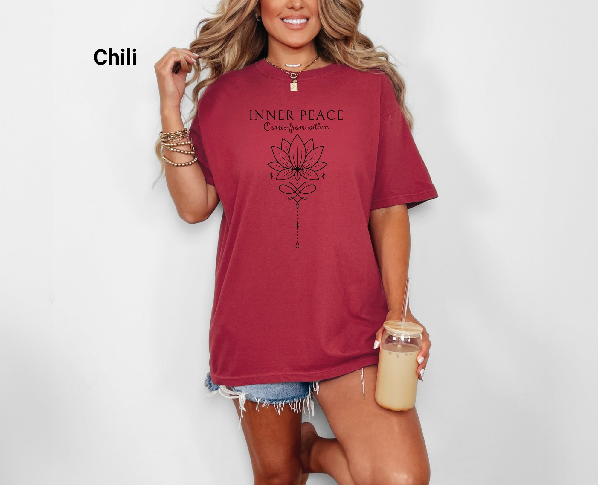 Inner Peace T-shirt, Lotus Flower Tee, Mindfulness Gift, Yoga Tee, Spiritual Style, Meditation Apparel, Casual Wear
