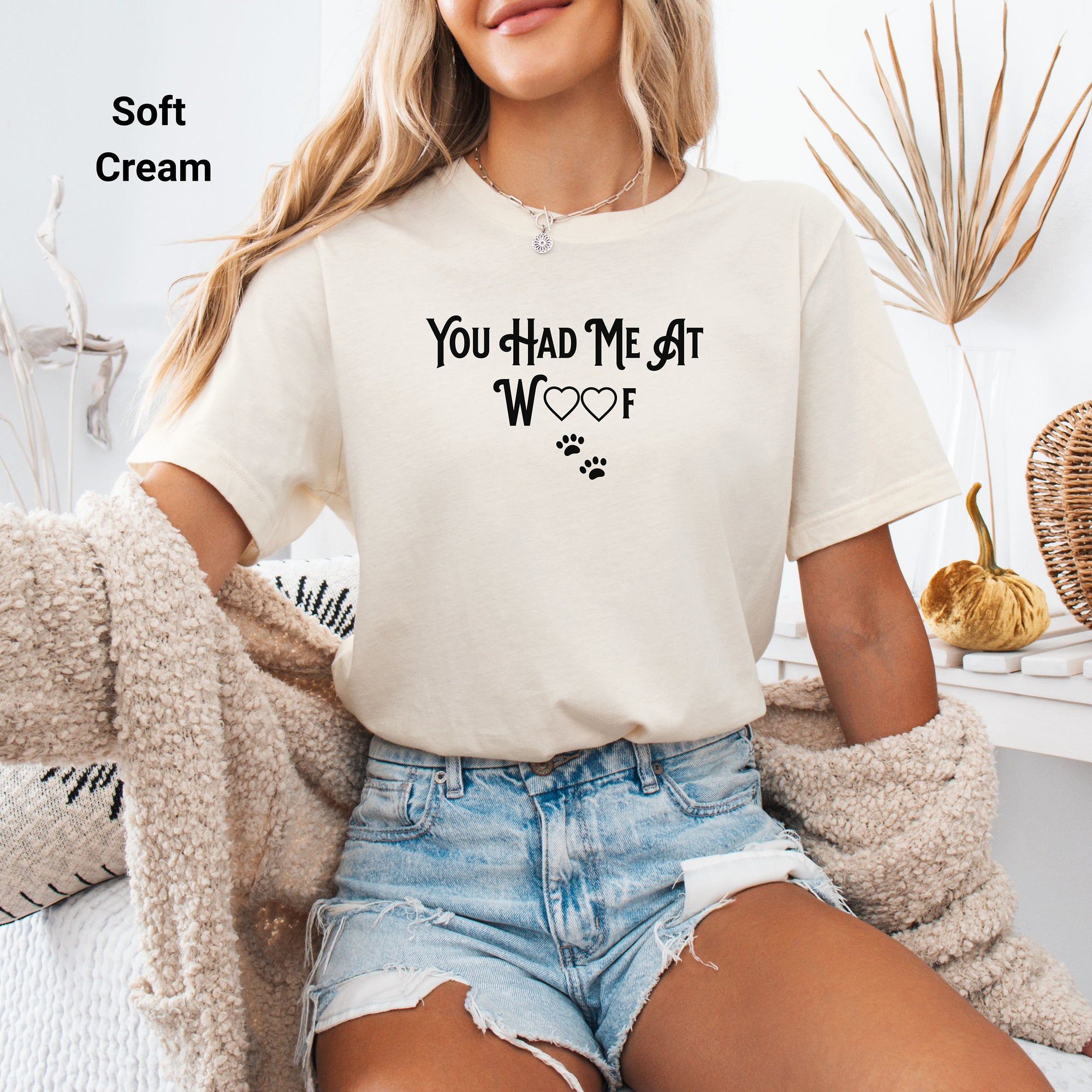 You Had Me at Woof Tee, Dog Lover Shirt, Pet Parent Gift, Bella Canvas 3001 Tee, Payful Dover Lover Tee, Paw-sitive T-Shirt