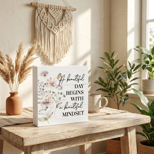 Beautiful Mindset Inspirational Décor | Boho Wildflower Quote