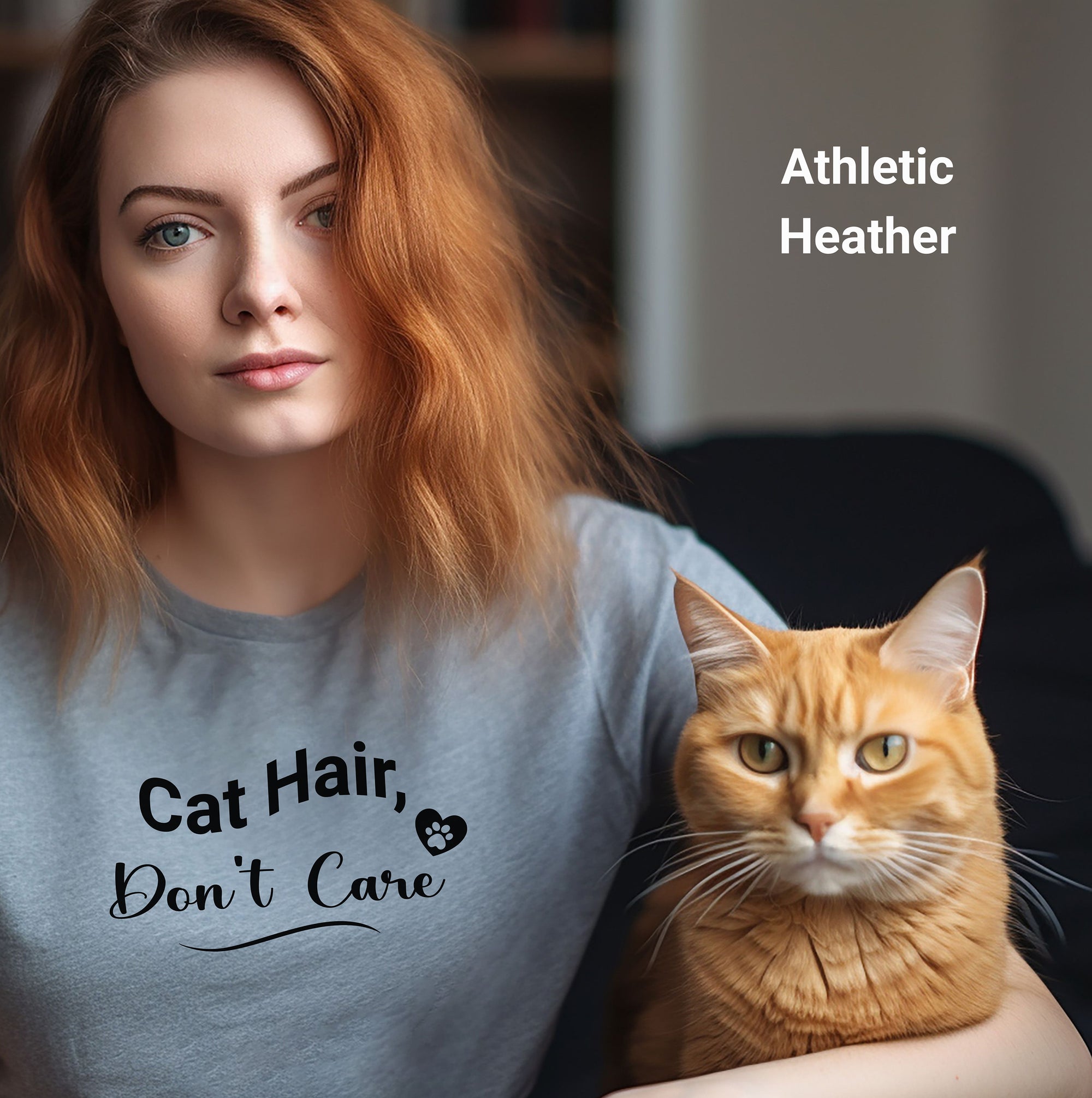 Funny Cat Lover Tee - "Cat Hair, Don't Care" Unisex Jersey Short Sleeve Shirt