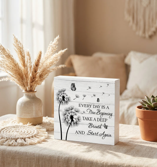 Every Day Is A New Beginning Inspiration Block
