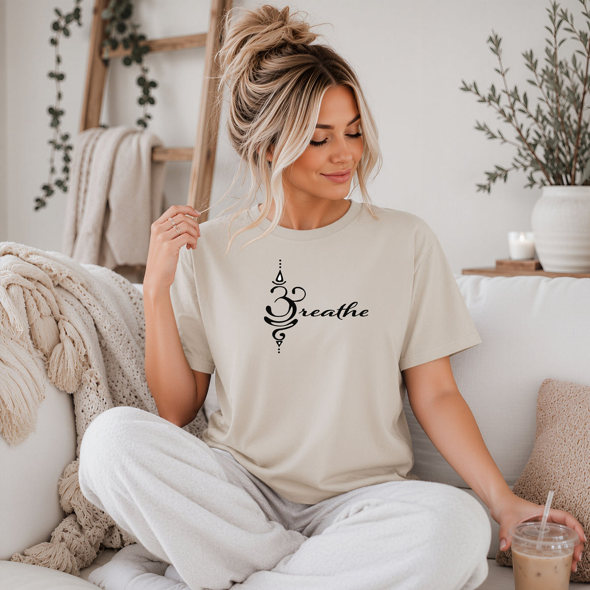 Breathe Sanskrit Symbol T-Shirt, Mindful Living Tee, Yoga Shirt