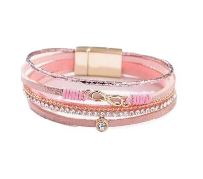 Multi-Layered Leather Infinity Love Bracelet