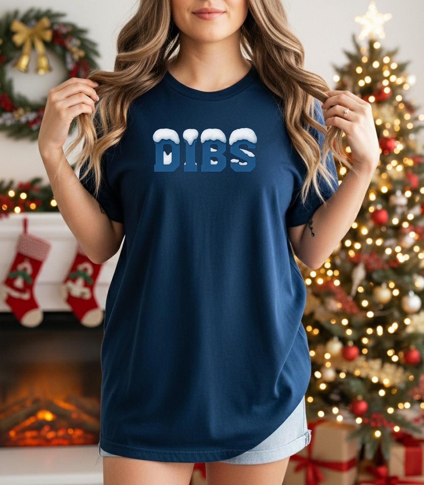 DIBS Christmas T-Shirt, Snowy Winter Claim Design