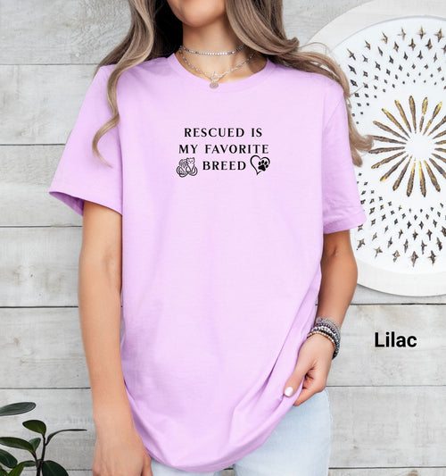 Rescued Is My Favorite Breed Tee, Dog Lover Gift, Animal Rescue Awareness, Pet Adoption Support, Everyday Casual Wear, Bella Canvas T-Shirt